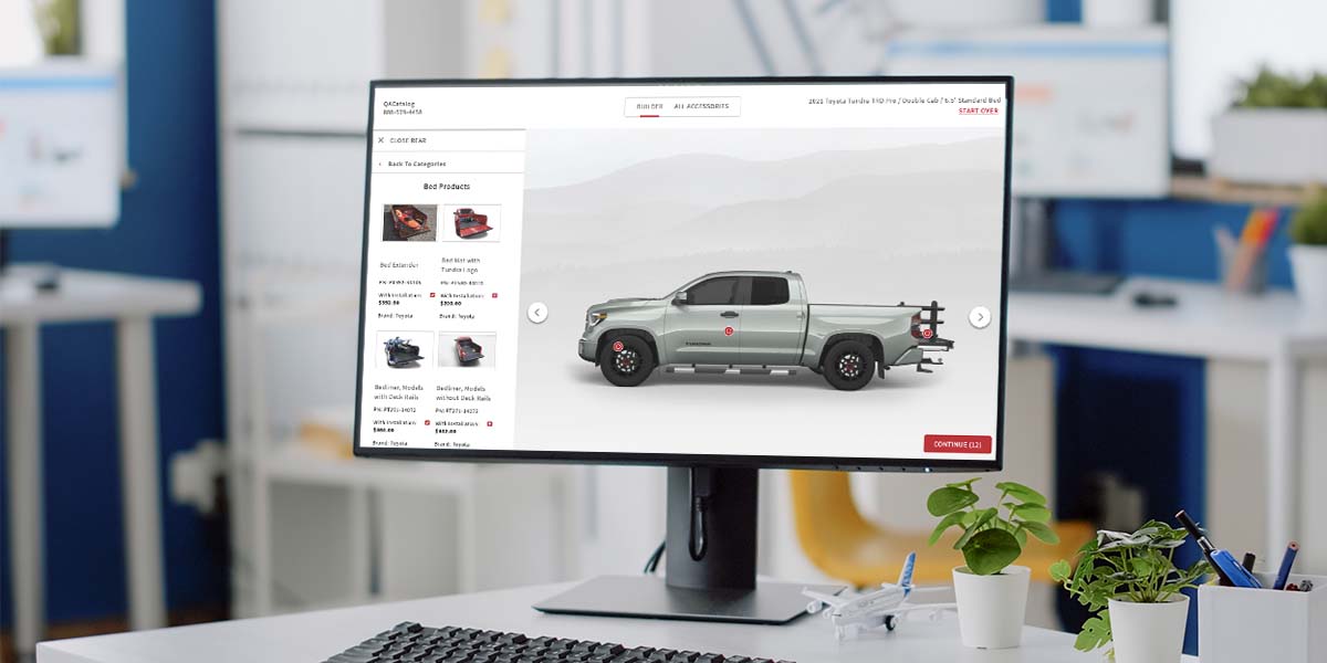 A Toyota tundra displayed on a desktop